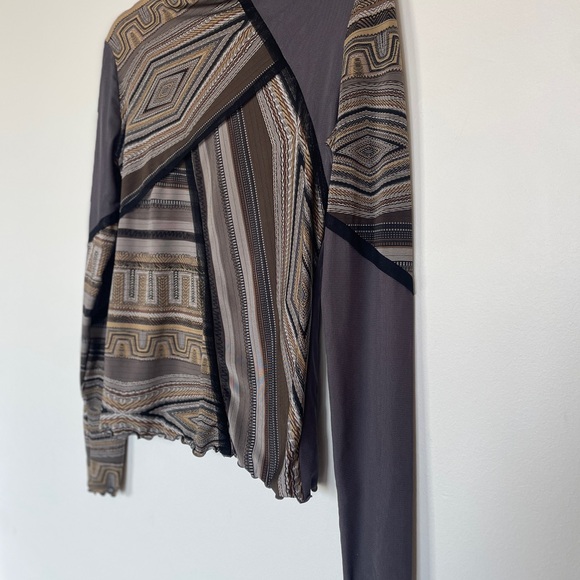 SUPER RARE Anac Gray and Black Top Y2K Sheer Layers Long Sleeve Top Medium - Picture 4 of 9
